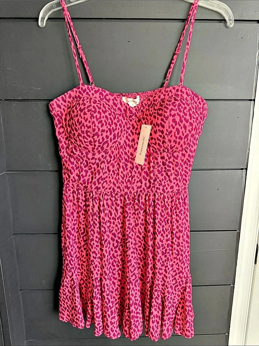 Francesca's Animal Print Romper Pink M NWT
